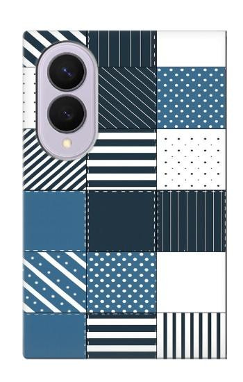 S4082 モダンパッチワーク柄 Modern Geometric Patchwork Pattern Samsung Galaxy Z Fold 8 バックケース、フリップケース・カバー