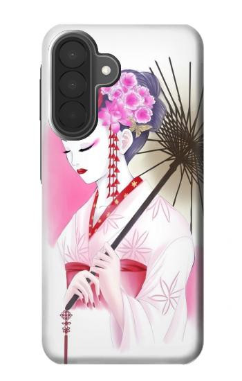S2579 着物 Japanese Traditional Geisha Kimono Samsung Galaxy A27 バックケース、フリップケース・カバー