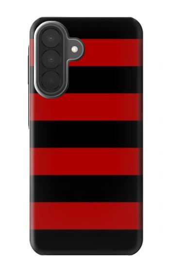 S2638 黒と赤のストライプ Black and Red Striped Samsung Galaxy A27 バックケース、フリップケース・カバー