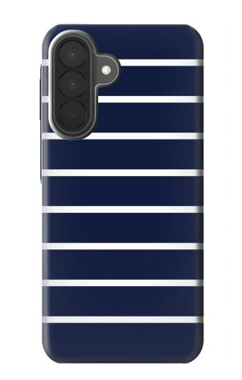 S2767 ネイビーホワイトストライプ Navy White Striped Samsung Galaxy A27 バックケース、フリップケース・カバー
