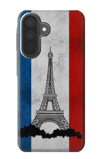 S2859 ヴィンテージフランスの旗エッフェル塔 Vintage France Flag Eiffel Tower Samsung Galaxy A27 バックケース、フリップケース・カバー