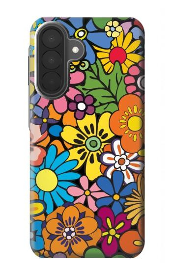 S3281 カラフルなヒッピーの花のパターン Colorful Hippie Flowers Pattern Samsung Galaxy A27 バックケース、フリップケース・カバー