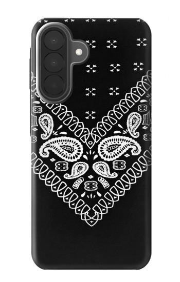 S3363 黒バンダナ Bandana Black Pattern Samsung Galaxy A27 バックケース、フリップケース・カバー