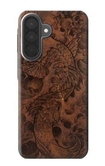 S3405 魚のタトゥーグラフィックプリント Fish Tattoo Leather Graphic Print Samsung Galaxy A27 バックケース、フリップケース・カバー