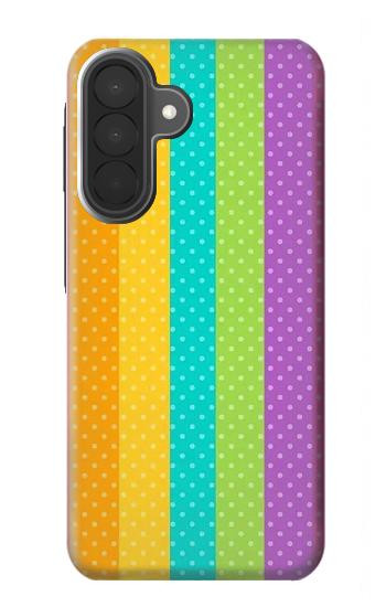 S3678 カラフルなレインボーバーティカル Colorful Rainbow Vertical Samsung Galaxy A27 バックケース、フリップケース・カバー