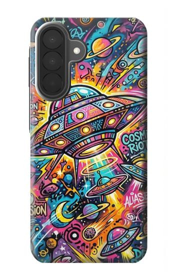 S4085 宇宙船サイケアート Cosmic Spaceship Psychedelic Art Samsung Galaxy A27 バックケース、フリップケース・カバー