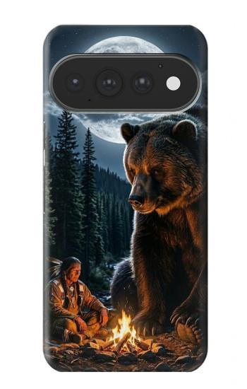 S4095 森のクマ幻想画 Majestic Bear Indian Wilderness Art Google Pixel 11, 11 Pro バックケース、フリップケース・カバー