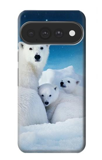 S0285 北極熊 北極 Polar Bear Family Arctic Google Pixel 11 Pro XL バックケース、フリップケース・カバー
