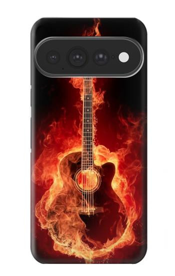 S0415 火ギター Fire Guitar Burn Google Pixel 11 Pro XL バックケース、フリップケース・カバー