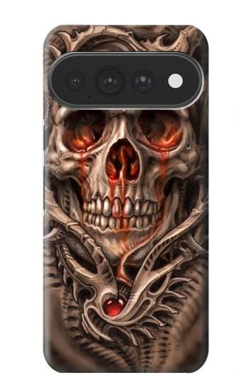 S1675 頭蓋骨の血のタトゥー Skull Blood Tattoo Google Pixel 11 Pro XL バックケース、フリップケース・カバー