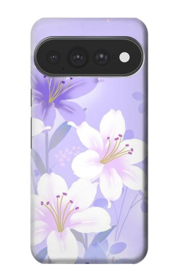 S2361 紫の花 Purple White Flowers Google Pixel 11 Pro XL バックケース、フリップケース・カバー