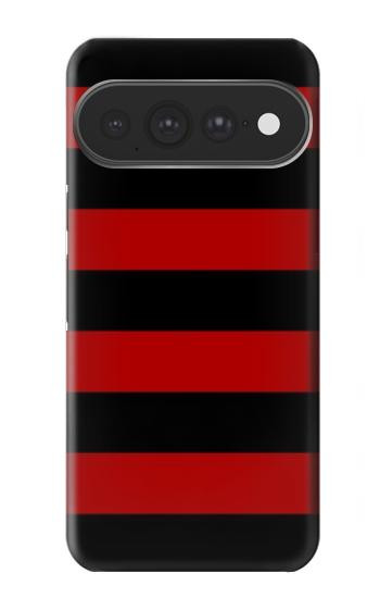 S2638 黒と赤のストライプ Black and Red Striped Google Pixel 11 Pro XL バックケース、フリップケース・カバー