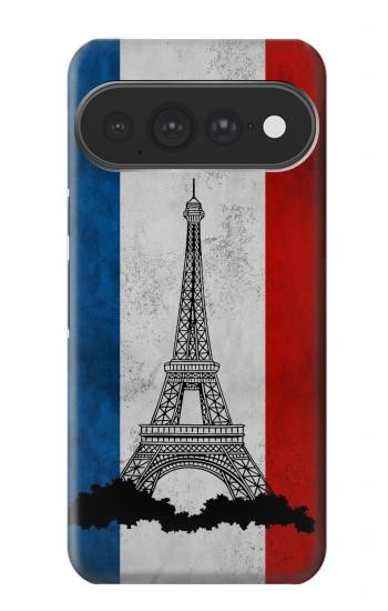 S2859 ヴィンテージフランスの旗エッフェル塔 Vintage France Flag Eiffel Tower Google Pixel 11 Pro XL バックケース、フリップケース・カバー