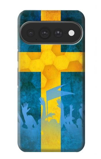 S2990 スウェーデンサッカー Sweden Football Soccer Flag Google Pixel 11 Pro XL バックケース、フリップケース・カバー