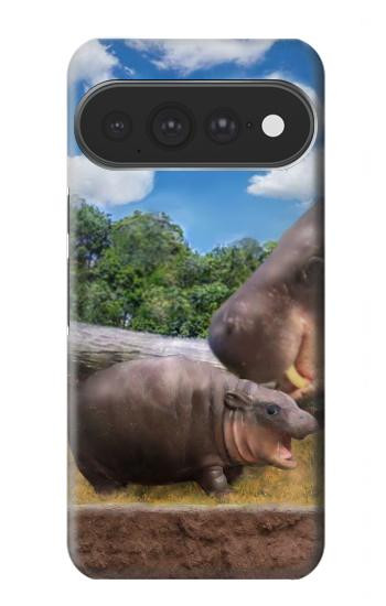 S4031 赤ちゃんカバ Baby Hippo Hippopotamus Family Google Pixel 11 Pro XL バックケース、フリップケース・カバー