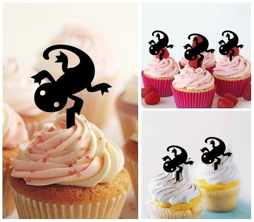 TA0582 ハロウィンリザード Halloween Gekko Lizard アクリル製 カップケーキトッパー ケーキトッパー ケーキスティック 結婚式　誕生日　パーティー　装飾用品　アクセサリー　10本