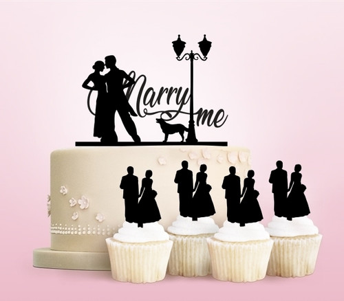 TC0021 結婚してください Marriage Proposal Marry Me アクリル製 ケーキカップケーキトッパー トッパー ケーキスティック 結婚式　誕生日　パーティー　装飾用品　アクセサリー　11本