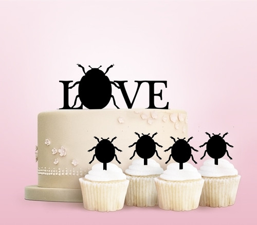 TC0095 天道虫 Love Ladybug アクリル製 ケーキカップケーキトッパー トッパー ケーキスティック 結婚式　誕生日　パーティー　装飾用品　アクセサリー　11本