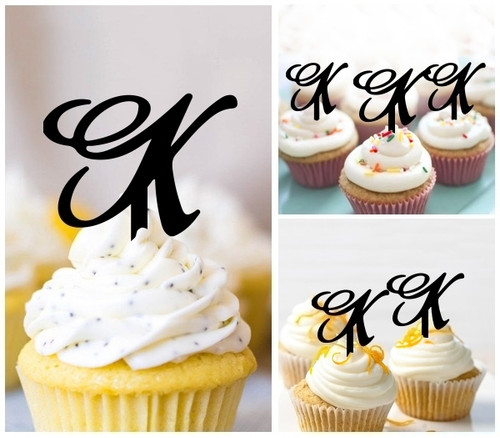 TA0726 K 文字アルファベット K Letter Alphabet アクリル製 カップケーキトッパー ケーキトッパー ケーキスティック 結婚式　誕生日　パーティー　装飾用品　アクセサリー　10本