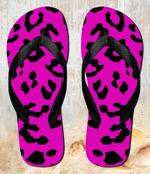 FA0159 ピンクのヒョウ柄 Pink Leopard Pattern 夏サンダル ビーチサンダル  メンズ レディース ユニセックス