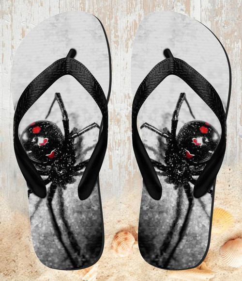 FA0244 クロゴケグモ Black Widow Spider 夏サンダル ビーチサンダル  メンズ レディース ユニセックス