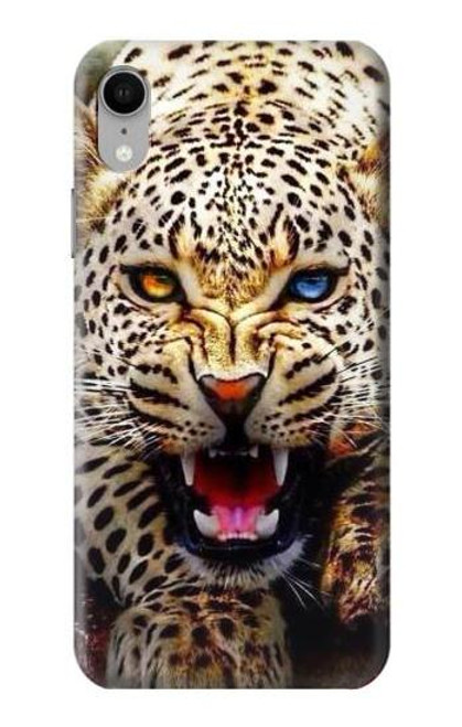 S1932 ブルーアイヒョウ Blue Eyed Leopard iPhone XR バックケース、フリップケース・カバー