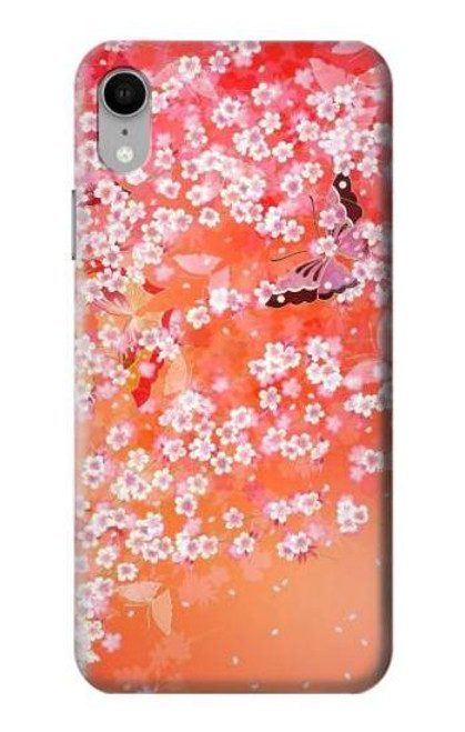 S2543 花柄の着物 Japanese Kimono Style Flower Pattern iPhone XR バックケース、フリップケース・カバー