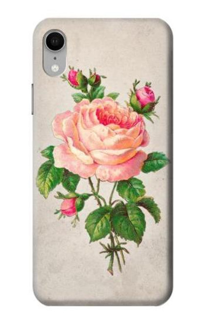 S3079 ピンクローズ Vintage Pink Rose iPhone XR バックケース、フリップケース・カバー