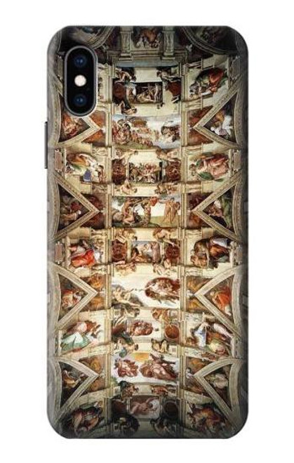 S0177 ミケランジェロ システィーナ礼拝堂天井画 Michelangelo Sistine Chapel ceiling iPhone X, iPhone XS バックケース、フリップケース・カバー