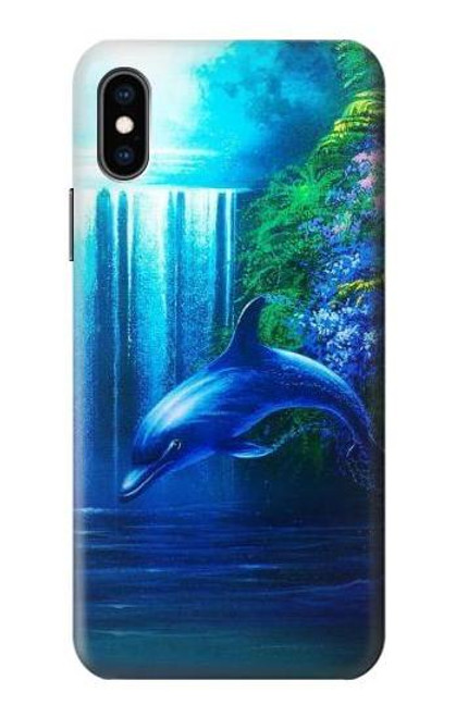S0385 イルカ Dolphin iPhone X, iPhone XS バックケース、フリップケース・カバー