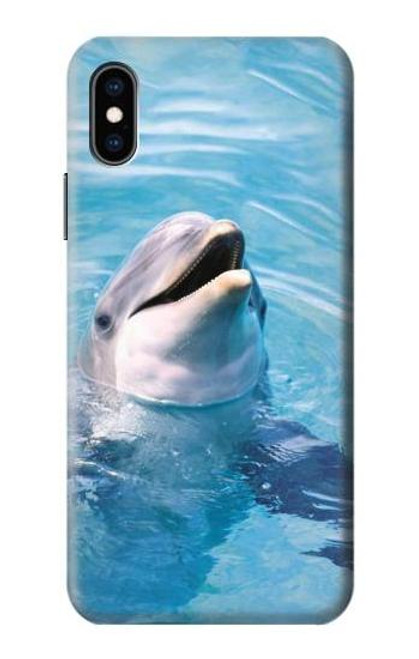 S1291 イルカ Dolphin iPhone X, iPhone XS バックケース、フリップケース・カバー
