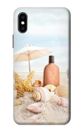 S1425 浜ときれいな貝殻 Seashells on The Beach iPhone X, iPhone XS バックケース、フリップケース・カバー