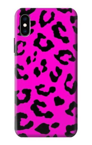 S1850 ピンクのヒョウ柄 Pink Leopard Pattern iPhone X, iPhone XS バックケース、フリップケース・カバー