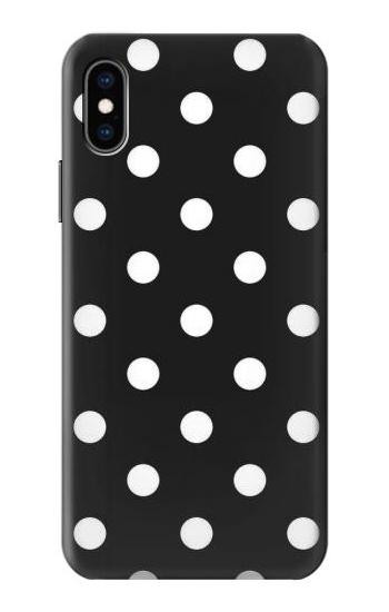 S2299 黒い水玉 Black Polka Dots iPhone X, iPhone XS バックケース、フリップケース・カバー