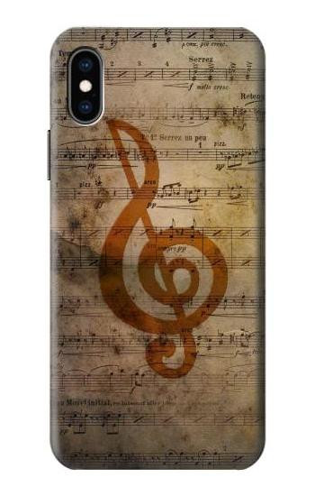 S2368 楽譜ノート Sheet Music Notes iPhone X, iPhone XS バックケース、フリップケース・カバー