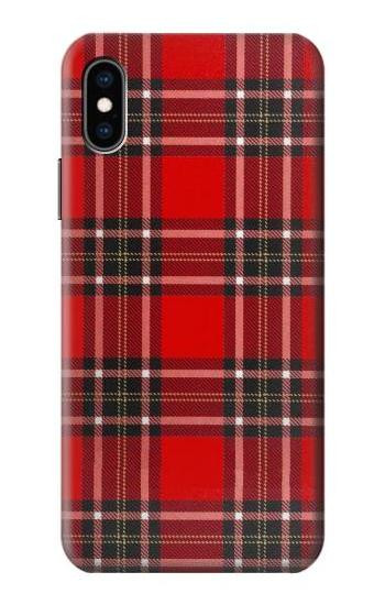 S2374 タータンレッドパターン Tartan Red Pattern iPhone X, iPhone XS バックケース、フリップケース・カバー