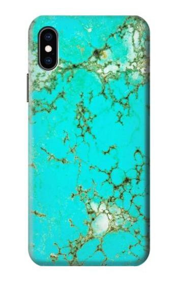 S2377 ターコイズの宝石用原石のグラフィックプリント Turquoise Gemstone Texture Graphic Printed iPhone X, iPhone XS バックケース、フリップケース・カバー