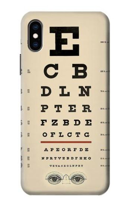 S2502 目の検査図ポスター Eye Exam Chart Decorative Decoupage Poster iPhone X, iPhone XS バックケース、フリップケース・カバー