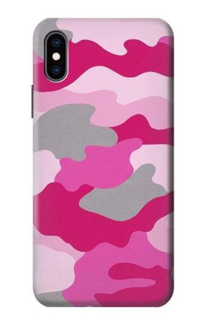 S2525 ンク迷彩 Pink Camo Camouflage iPhone X, iPhone XS バックケース、フリップケース・カバー
