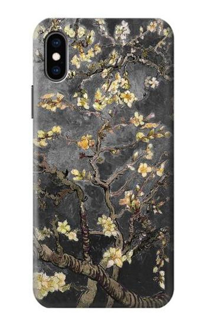 S2664 黒開花アーモンドの木 フィンセント・ファン・ゴッホ Black Blossoming Almond Tree Van Gogh iPhone X, iPhone XS バックケース、フリップケース・カバー
