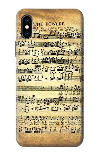 S2667 ファウラーモーツァルト音楽シート The Fowler Mozart Music Sheet iPhone X, iPhone XS バックケース、フリップケース・カバー