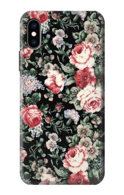 S2727 ヴィンテージローズ柄 Vintage Rose Pattern iPhone X, iPhone XS バックケース、フリップケース・カバー