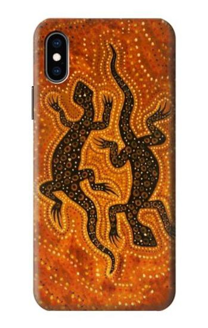S2901 リザードアボリジニアート Lizard Aboriginal Art iPhone X, iPhone XS バックケース、フリップケース・カバー