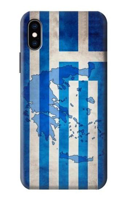 S2970 ギリシャサッカー Greece Map Football Soccer Flag iPhone X, iPhone XS バックケース、フリップケース・カバー
