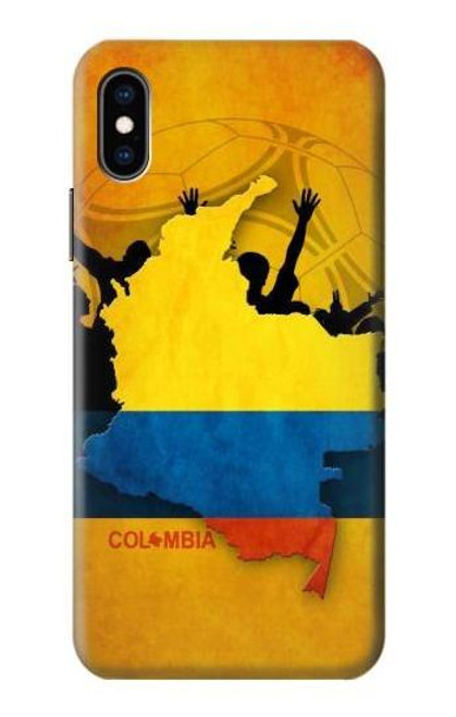 S2996 コロンビアサッカー Colombia Football Soccer Map Flag iPhone X, iPhone XS バックケース、フリップケース・カバー
