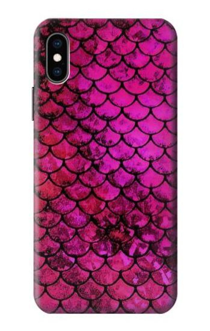 S3051 ピンク人魚のスケール Pink Mermaid Fish Scale iPhone X, iPhone XS バックケース、フリップケース・カバー
