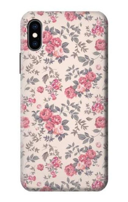 S3095 ヴィンテージ・バラ Vintage Rose Pattern iPhone X, iPhone XS バックケース、フリップケース・カバー