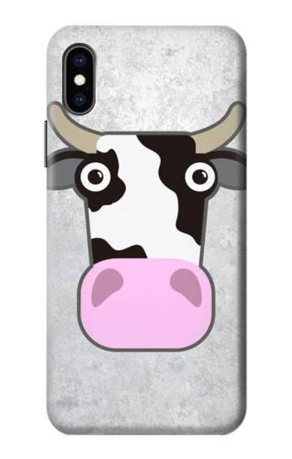 S3257 牛の漫画 Cow Cartoon iPhone X, iPhone XS バックケース、フリップケース・カバー