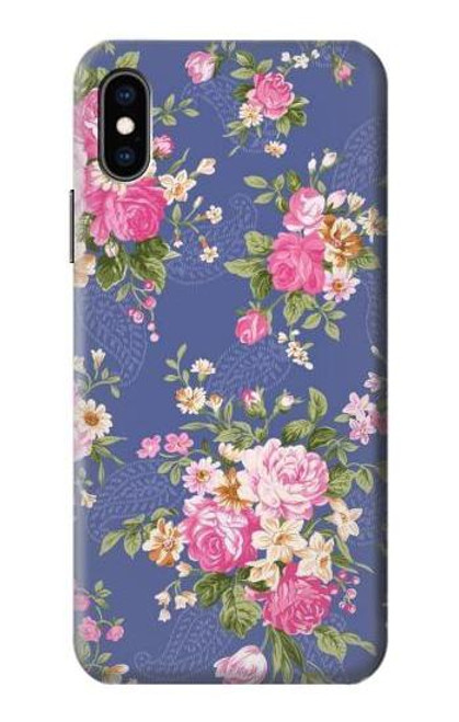 S3265 ヴィンテージ花柄 Vintage Flower Pattern iPhone X, iPhone XS バックケース、フリップケース・カバー