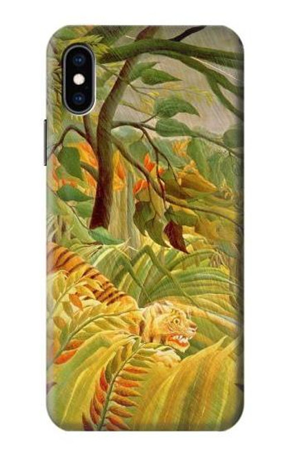S3344 アンリ・ルソー  Henri Rousseau Tiger in a Tropical Storm iPhone X, iPhone XS バックケース、フリップケース・カバー